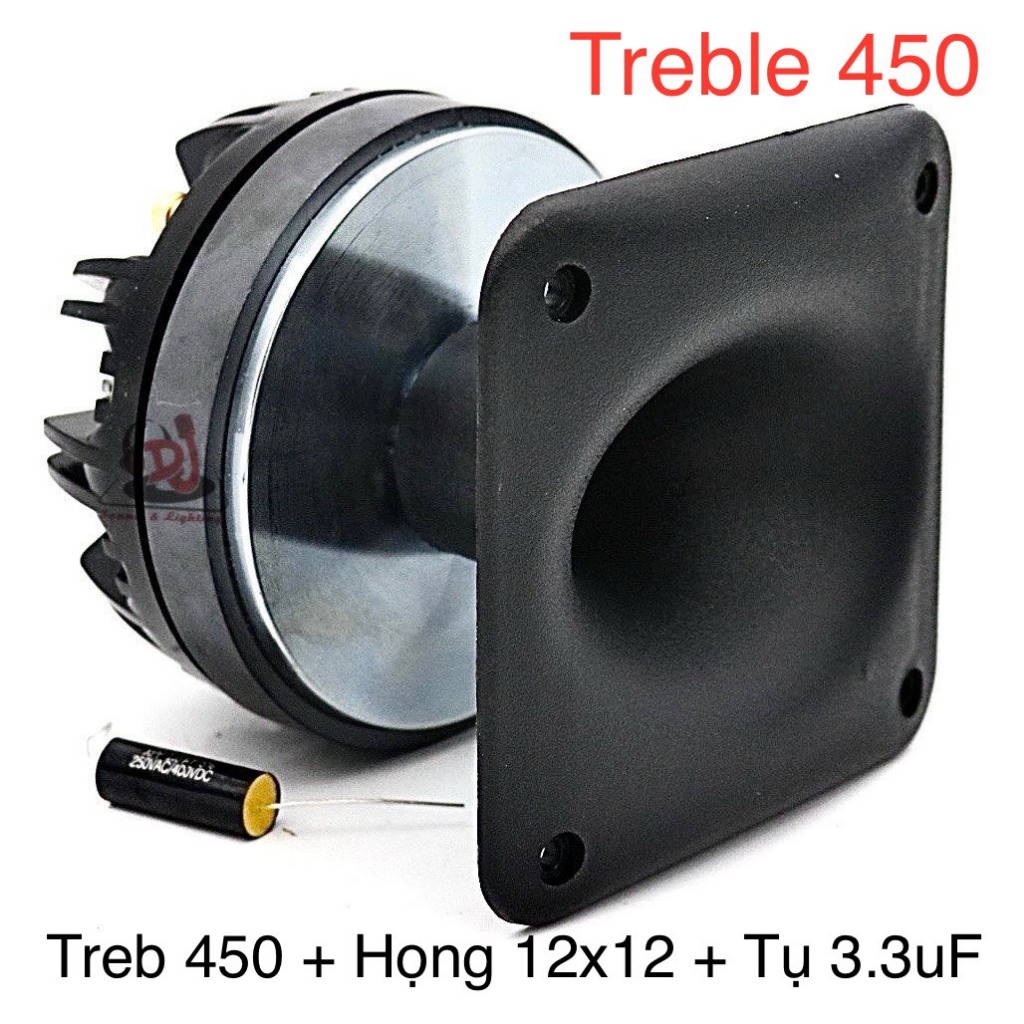 Loa treble kèn rời - loa trép, củ loa - loại treb 450 - combo treble 450 kèm họng, tụ cản loa cao cấp 3.3uF