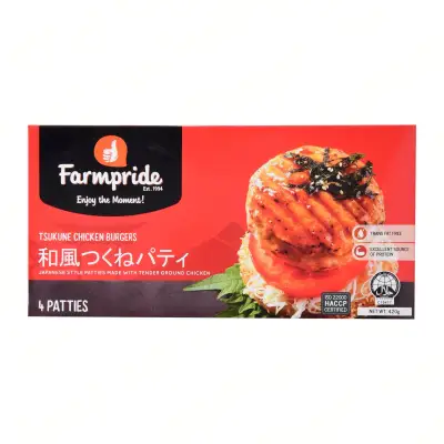 Farmpride Tsukune Chicken Burgers - Frozen