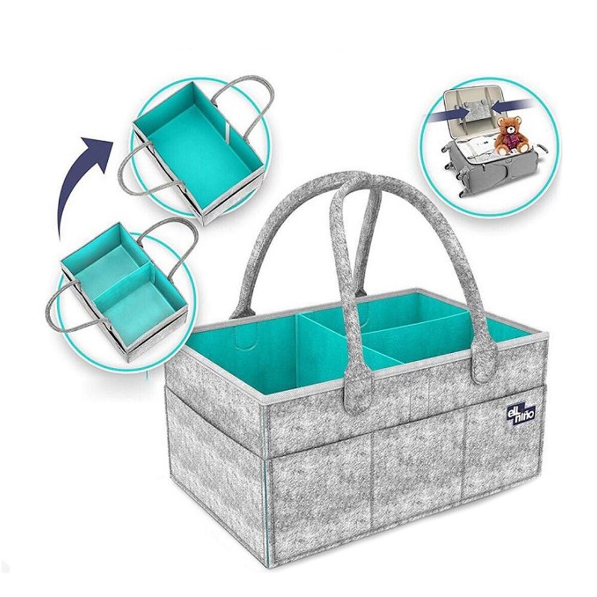 Baby Caddy Organizer Newborn Diaper Basket Portable Nursery Storage Bag Infant Storage Bag Baby Storage Bag Diaper