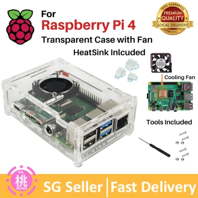 Raspberry Pi 4 Acrylic Transparent Case with Cooling Fan