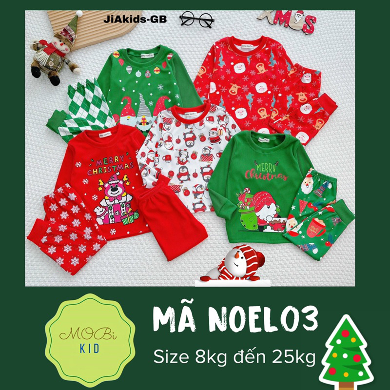 Mã NOEL03 Bộ Dài Tay Noel Thun Gân 2023 Cho Bé