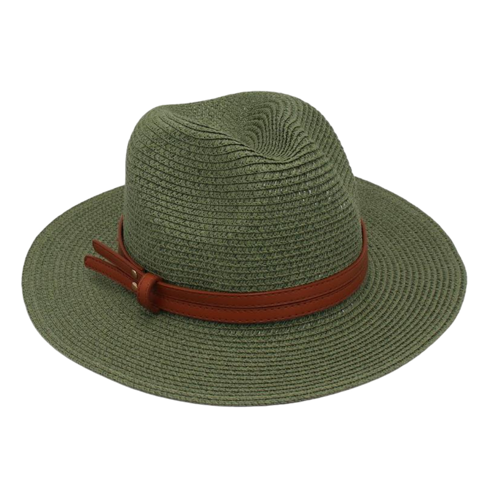 Women Straw Sun Hat Breathable Straw Hat Women’s Wide Brim Straw Hat with Faux Leather Belt – Adjustable Foldable Summer Beach Hat for Uv Protection Jazz Style Perfect for Asia Outdoors - 3
