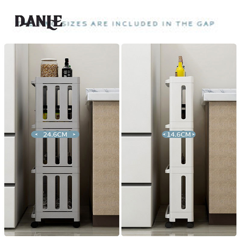 On the third floor of the kitchen, there are door clamps, trolleys, plastic storage shelves, bathroom clamps, floor shelves, household gap storage shelves ราคา 361 บาท*ส่งฟรี