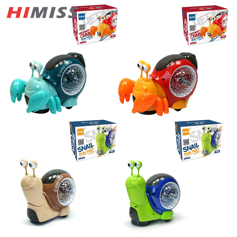 HIMISS Electric Snail Toy Universal Shaking Head Snail With Music Light