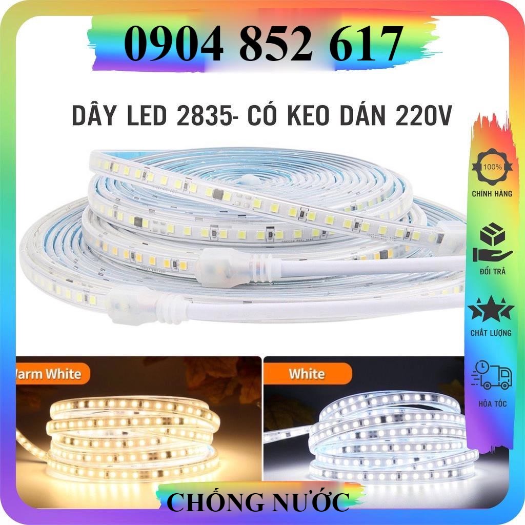 Dây đèn led 2835 - 220v - có keo dán - bán theo mét