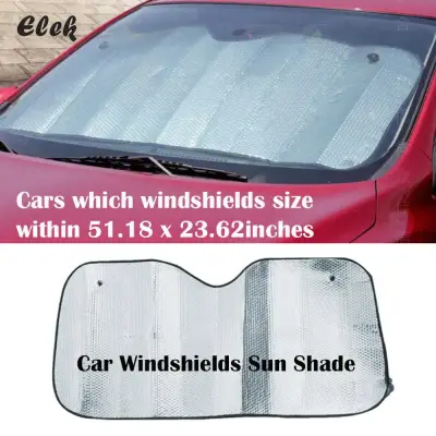 Elek Car Windshields Visor Sun Shade with 2Pcs Suction Cup Vehicle Front Window Sunshade Sun Screen UV Protector Windscreen Cover 51.18 x 23.62inches