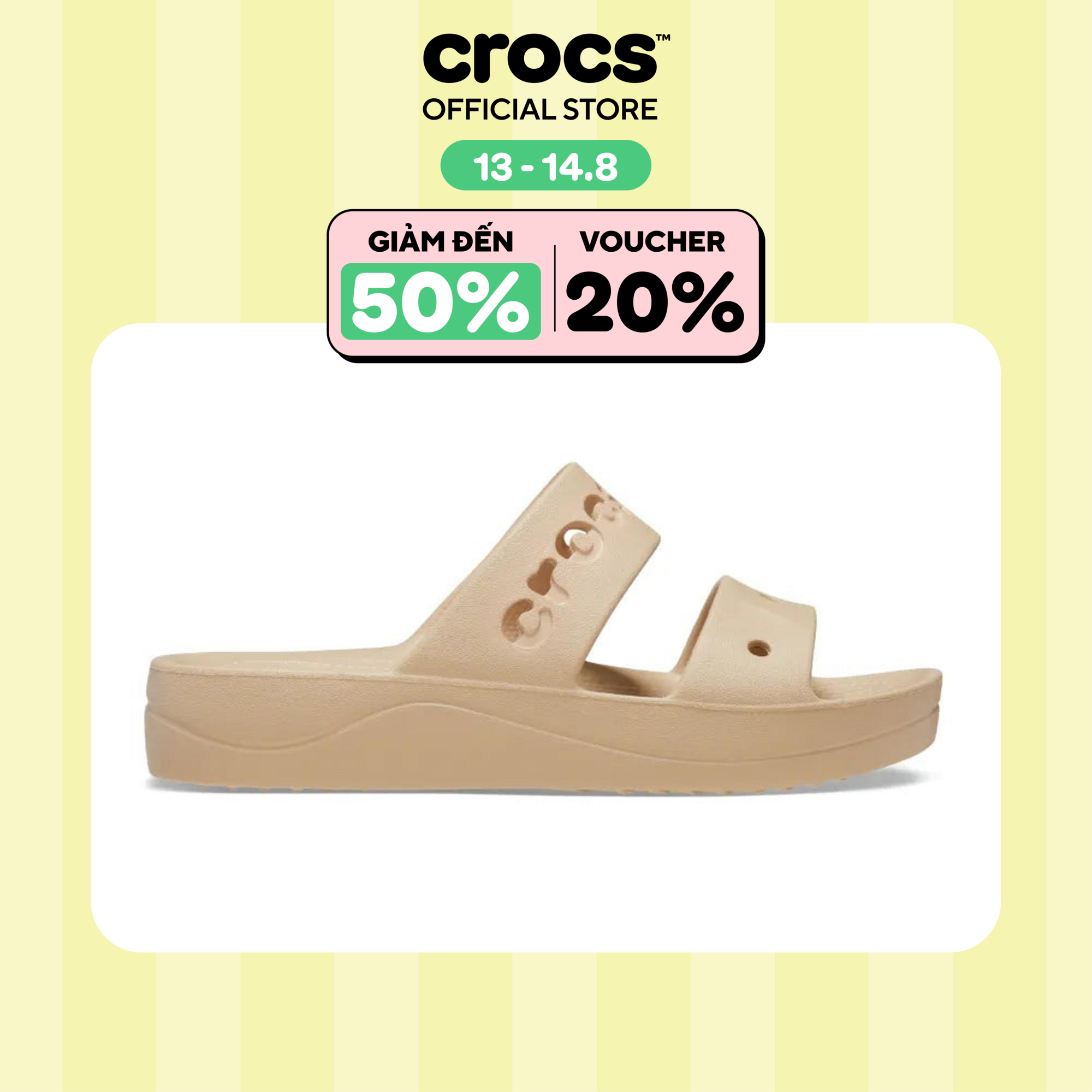 Dép Xăng Đan Nữ Crocs Baya Platform - Chai - 208188-212