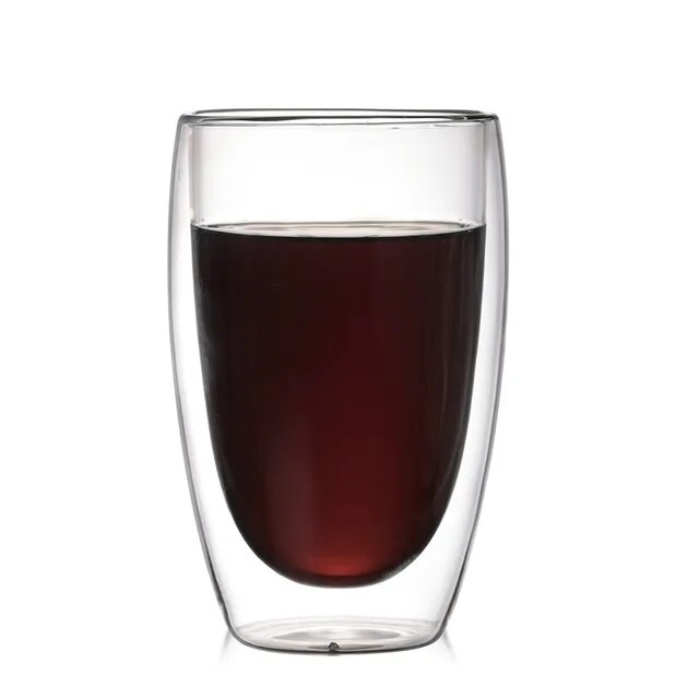 yingke 250/350/450ml Double Wall Glass Coffee Cups Clear Heat Resistant Tea Drink Cups Healthy Drink Mug Insulated Shot Glass