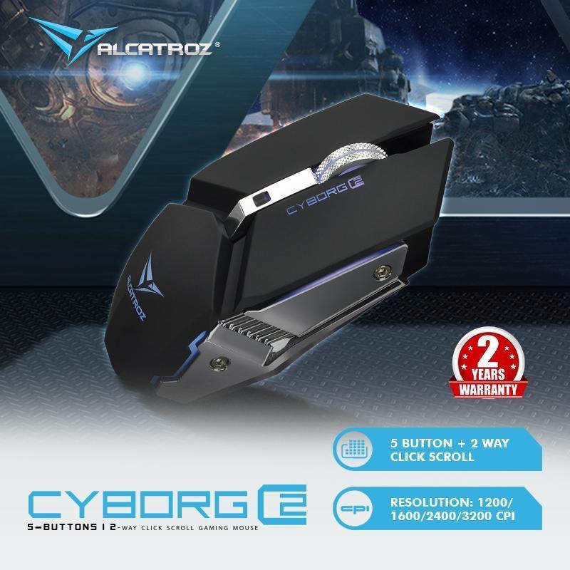 Alcatroz Cyborg C2 Button Gaming Mouse (3200 CPI) 7 Colours Light Effects Singapore