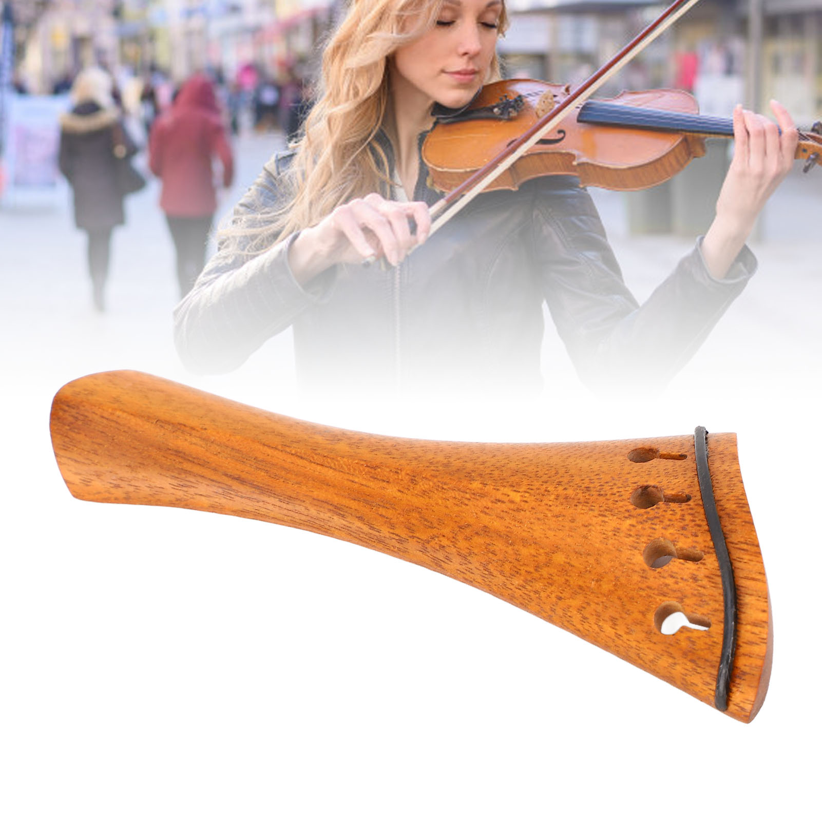 Violin tailpiece Trọng lượng nhẹ thay thế cổ điển dụng cụ tinh chỉnh tailpiece cho 4/4 Kích thước violon với 4 lỗ bộ phận chỉnh dây