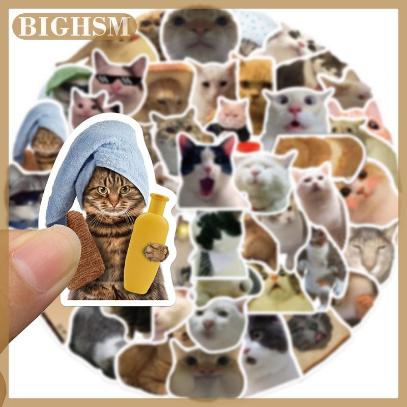 BIGHSM 50 cái mèo Meme động vật dán đồ chơi graffiti đề can cho trẻ em máy tính xách tay máy tính xách tay hành lý xe máy tủ lạnh