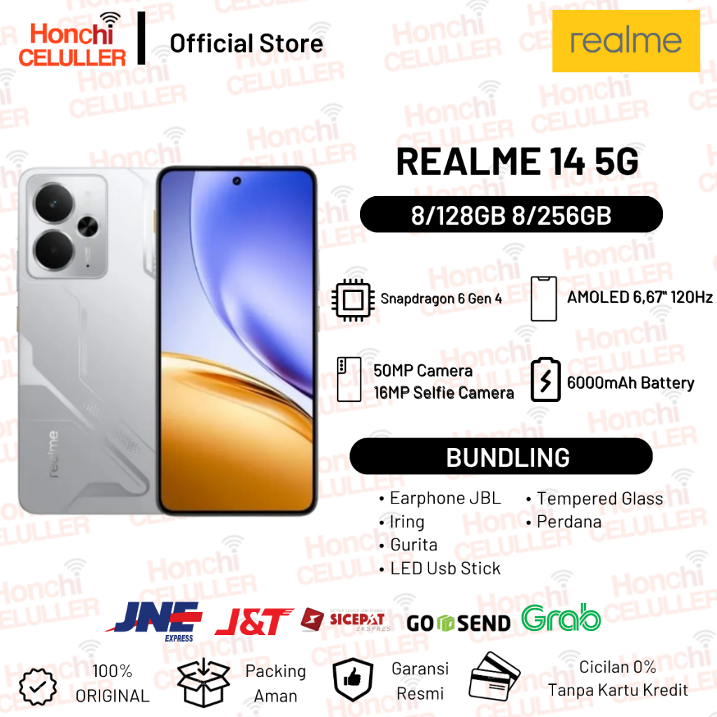 Realme 14 5G 8GB+10GB|256GB 8/256GB (Snapdragon 6 Gen 4 | 6000mAh Titan Battery | 45W Fast Charge | Bionic Cooling System) Garansi Resmi Indonesia Harga  4,499,000 Ringgit*Penghantaran Percuma