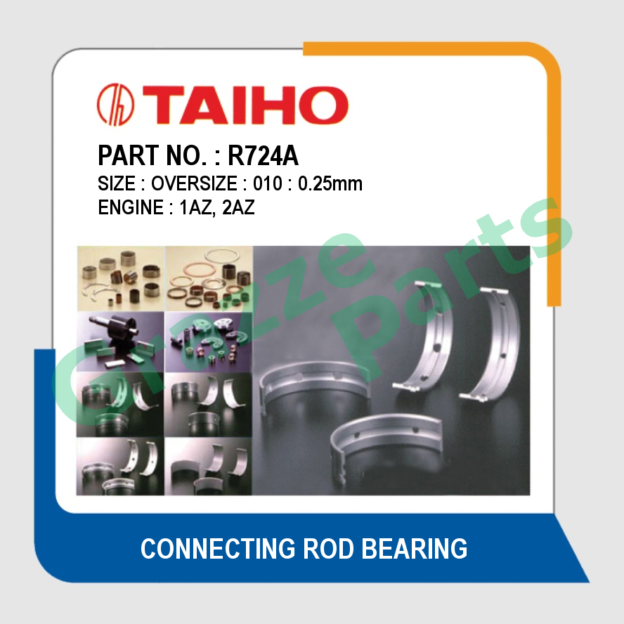 Taiho Con Rod Bearing 010 (0.25mm) Size R724A for Toyota Camry ACV30 ACV40 Estima ACR30 ACR50 Harrier ACU30