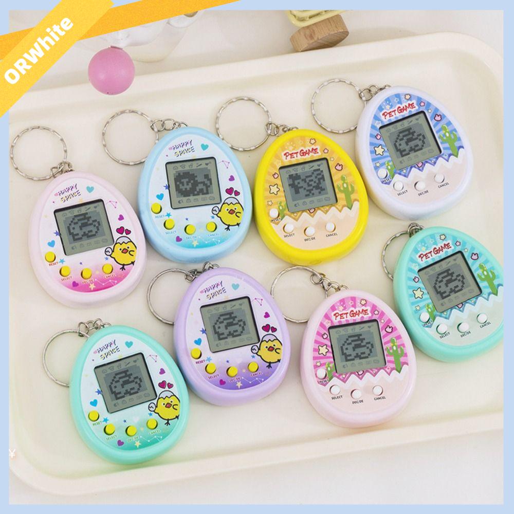 ORWHITE SHOP Cầm tay Trò chơi thú cưng điện tử Móc khóa Màn hình Pixel Đồ chơi thú cưng tương tác Hài hước Đồ chơi động vật kỹ thuật số ảo Trẻ em