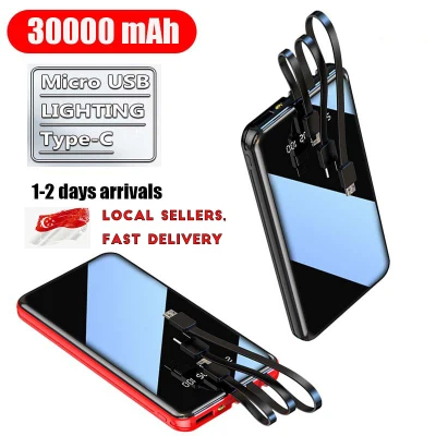 30000mAh mobile portable charger power supply 18W fast charging input and output port PowerBank 3 power bank