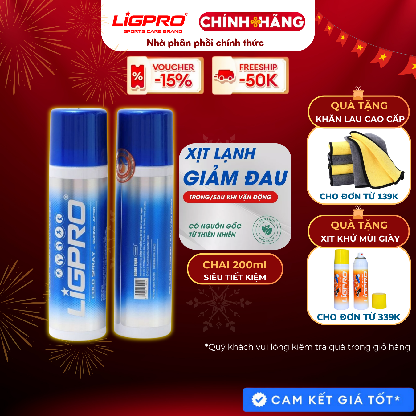   Chai 200ml  Chai xịt lạnh giảm đau LIGPRO Giảm đau chấn thương thể thao Giảm giãn cơ hiệu quả 