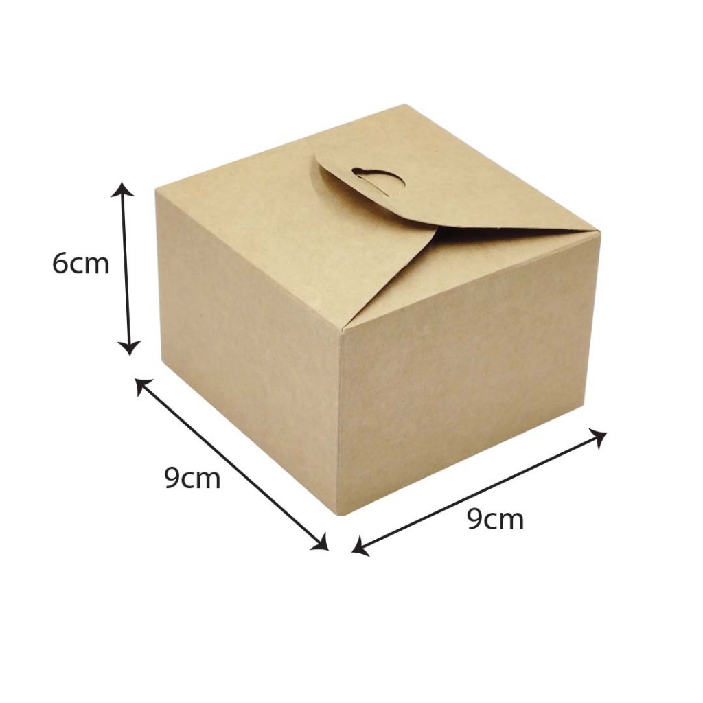 Store Age [50pcs] Kraft Gift Box Square | Wedding Birthday Souvenir Candy Box Brown Box (BOX ONLY)