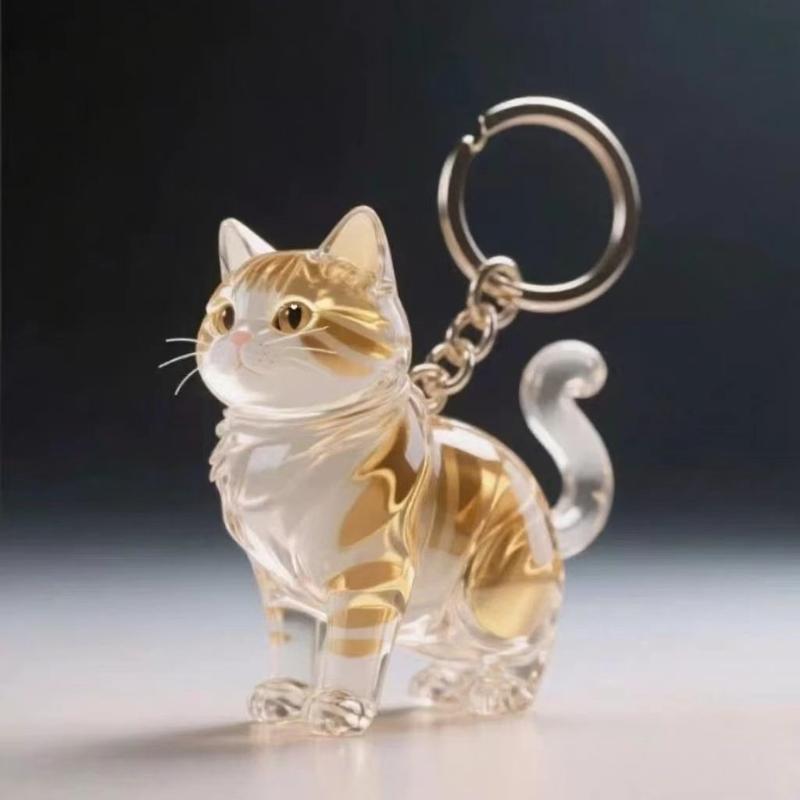 PICOK Phim Hoạt Hình Mèo Hình Dạng Con Chó Mèo Tóc Lưu Trữ Hộp Tóc Trong Suốt Chải Chuốt Pet Tóc Keychain DIY Handmade Keyring Mặt Dây Chuyền Ba Lô - 3