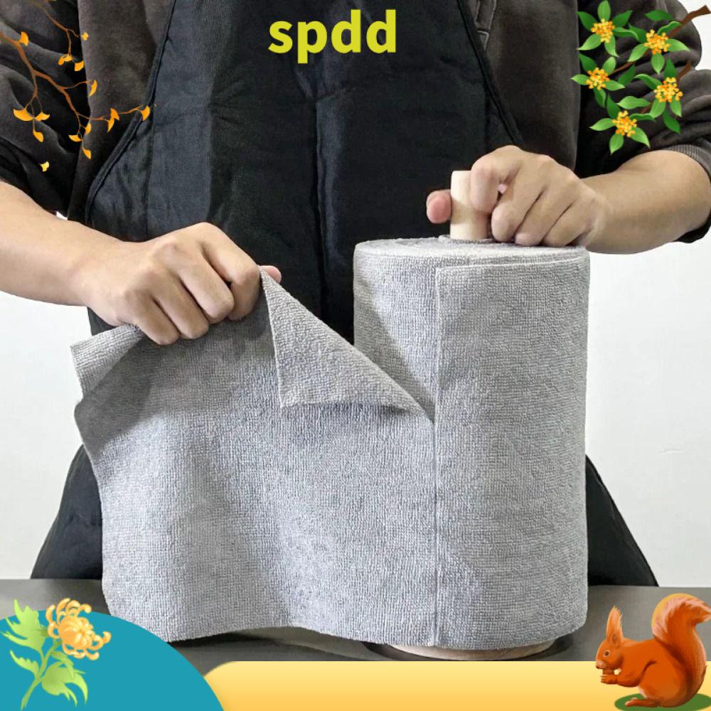 SPDD 20PCS/Roll Thấm hút Khăn vi sợi Tái sử dụng Thay thế Giẻ lau đĩa dầu chống dính  Bộ đồ ăn Khăn ăn Khăn lau bát đĩa nhà bếp