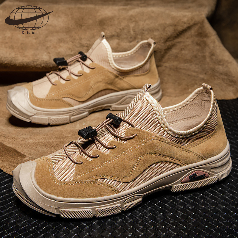 Kai Si Ke Men's Shoes New Breathable Leather Shoes Fashion Warm Casual Sneakers Hiking Outdoor Non Slip Hiking Shoes