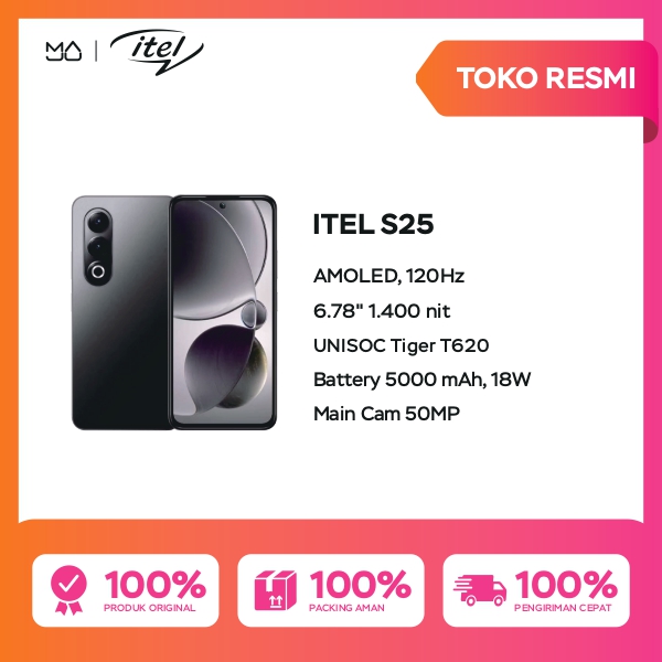 Itel S25 8/128GB - Garansi Resmi Harga  1,798,000 Ringgit*Penghantaran Percuma