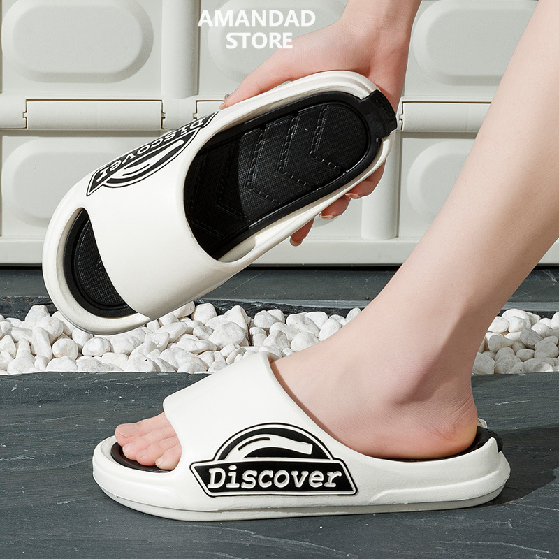 QiaoYiLuo Slippers men's couple cool slippers ราคา 110 บาท*ส่งฟรี