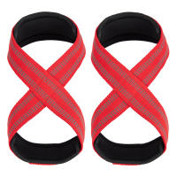 1 Pair Figure 8 Lifting Strap Men Women Anti-Slip Padded Weightlifting Grip Band Bodybuilding Powerlifting Strength Training Home Gym Deadlifts Wrist Strap