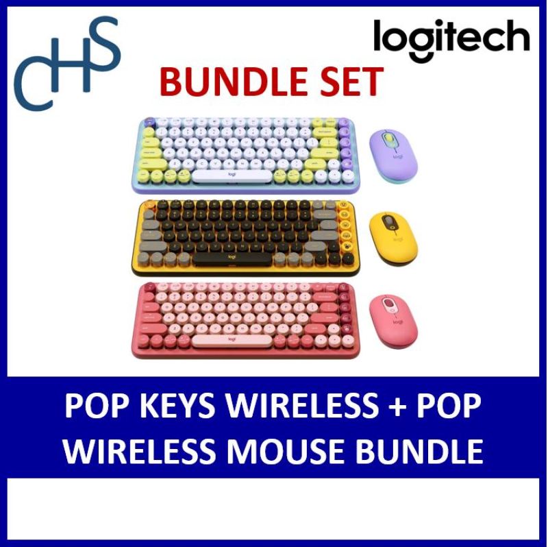 Logitech Bundle Deal POP Keys Wireless and POP Wireless MOUSE 1-Year Limited Hardware Warranty Singapore