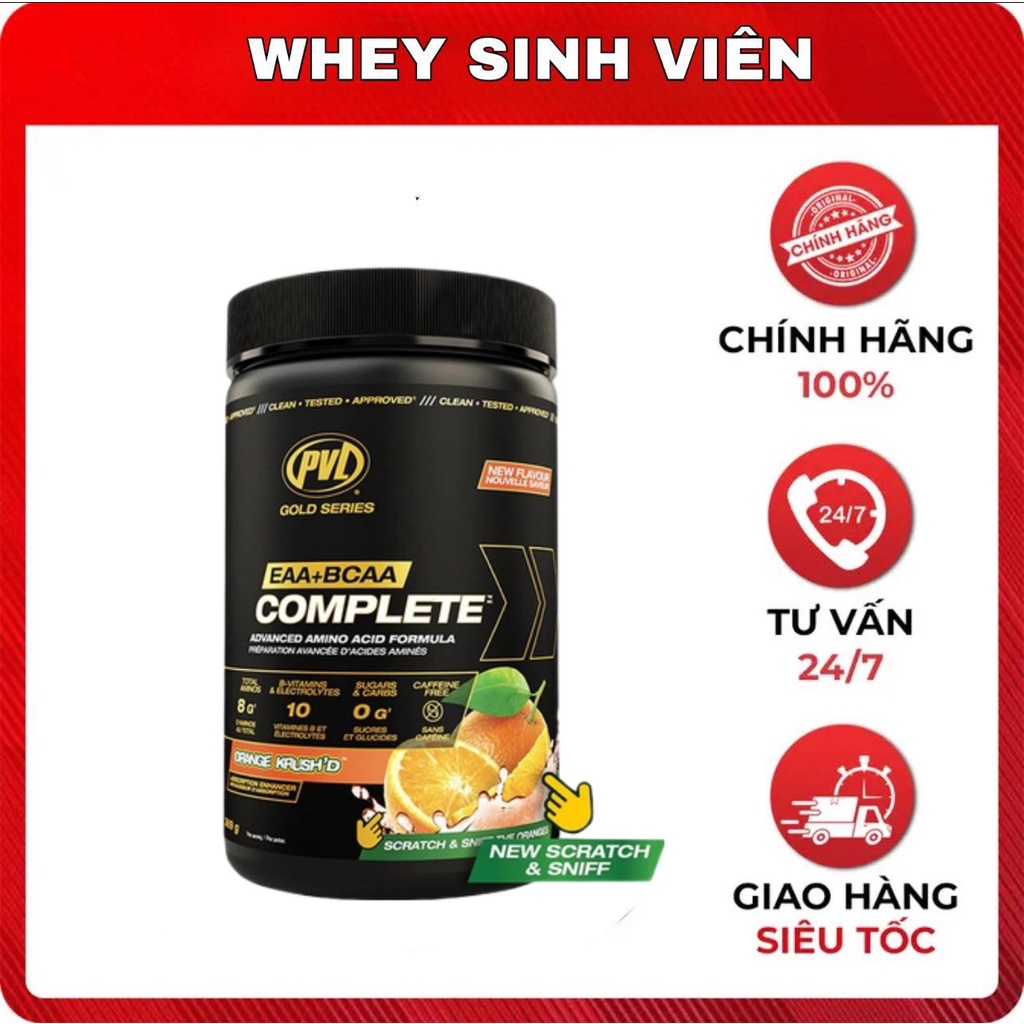 ( 90 lần ) Bột điện giải phục hồi và phát triển cơ bắp PVL EAA+BCAA Complete,  nhập khẩu Canada