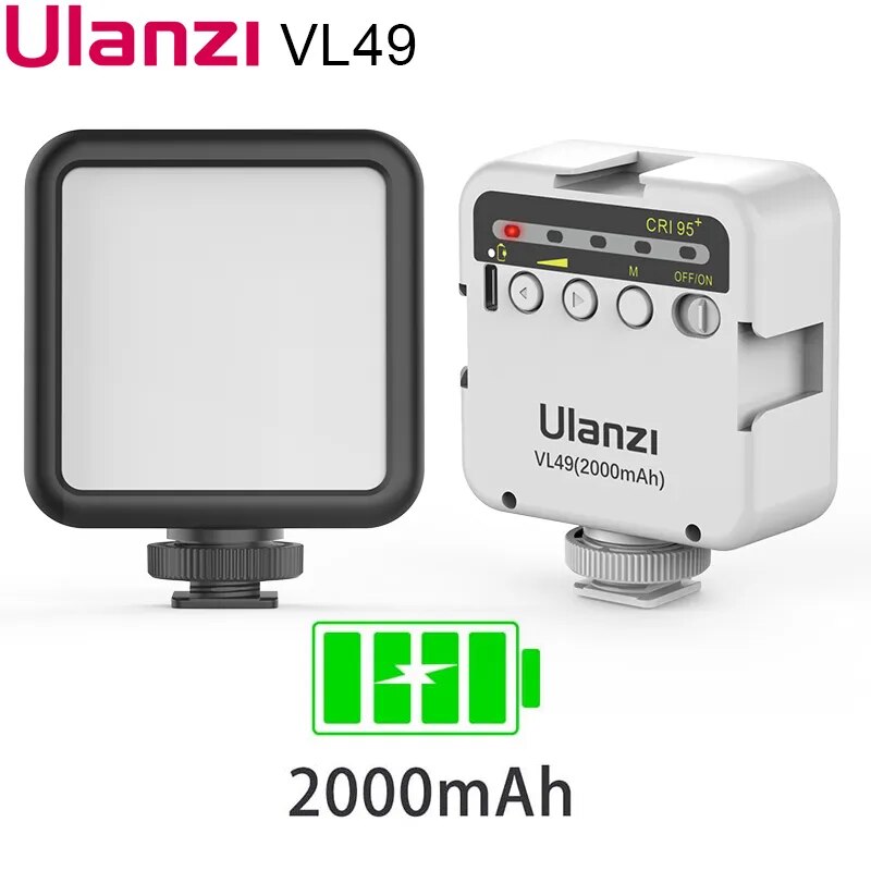 Ulanzi vl49 6W Mini LED Video Đèn văn phòng 2000mAh 5500K Zoom chiếu sáng ánh sáng nhiếp ảnh U sáng vlog đèn chiếu sáng phụ