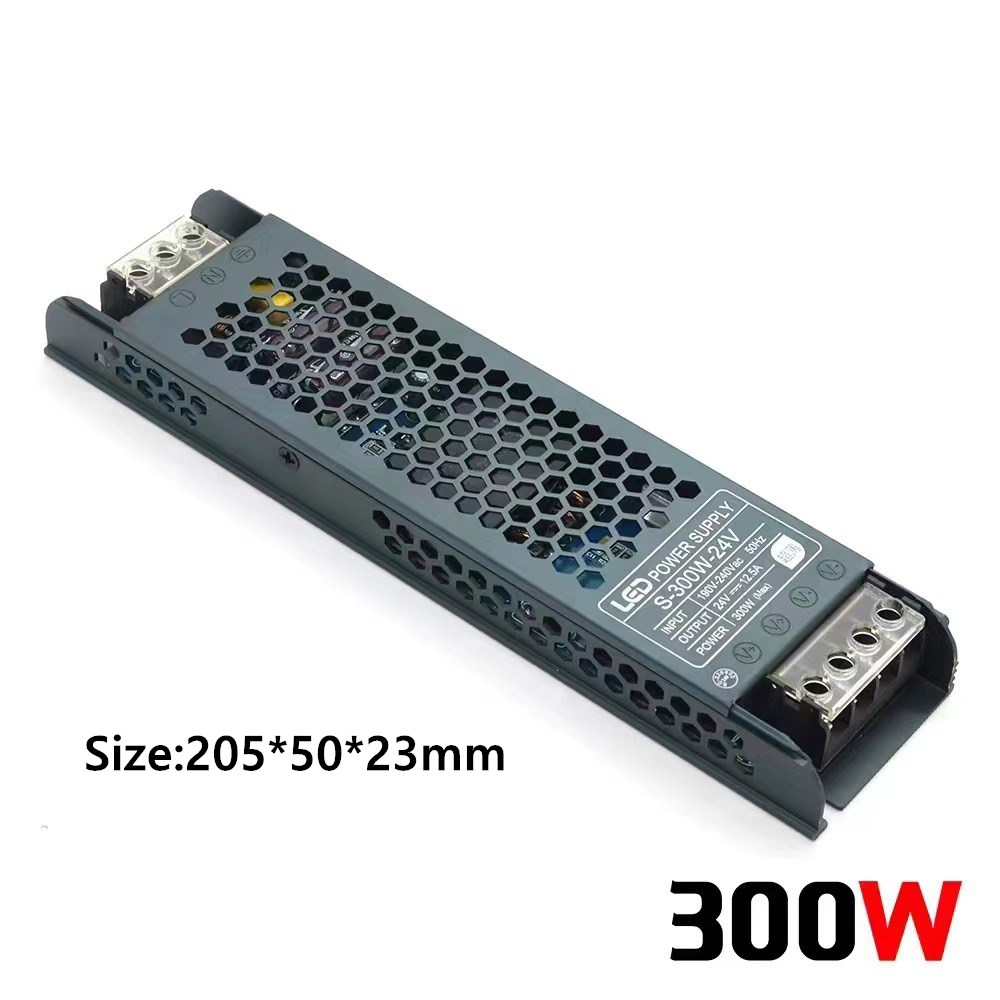 Bộ chuyển đổi công suất siêu mỏng DC12V / 24V / 48V Biến áp công suất chất lượng cao 60W / 100W / 200W / 300W / 400W LED - 300W - DC 24V