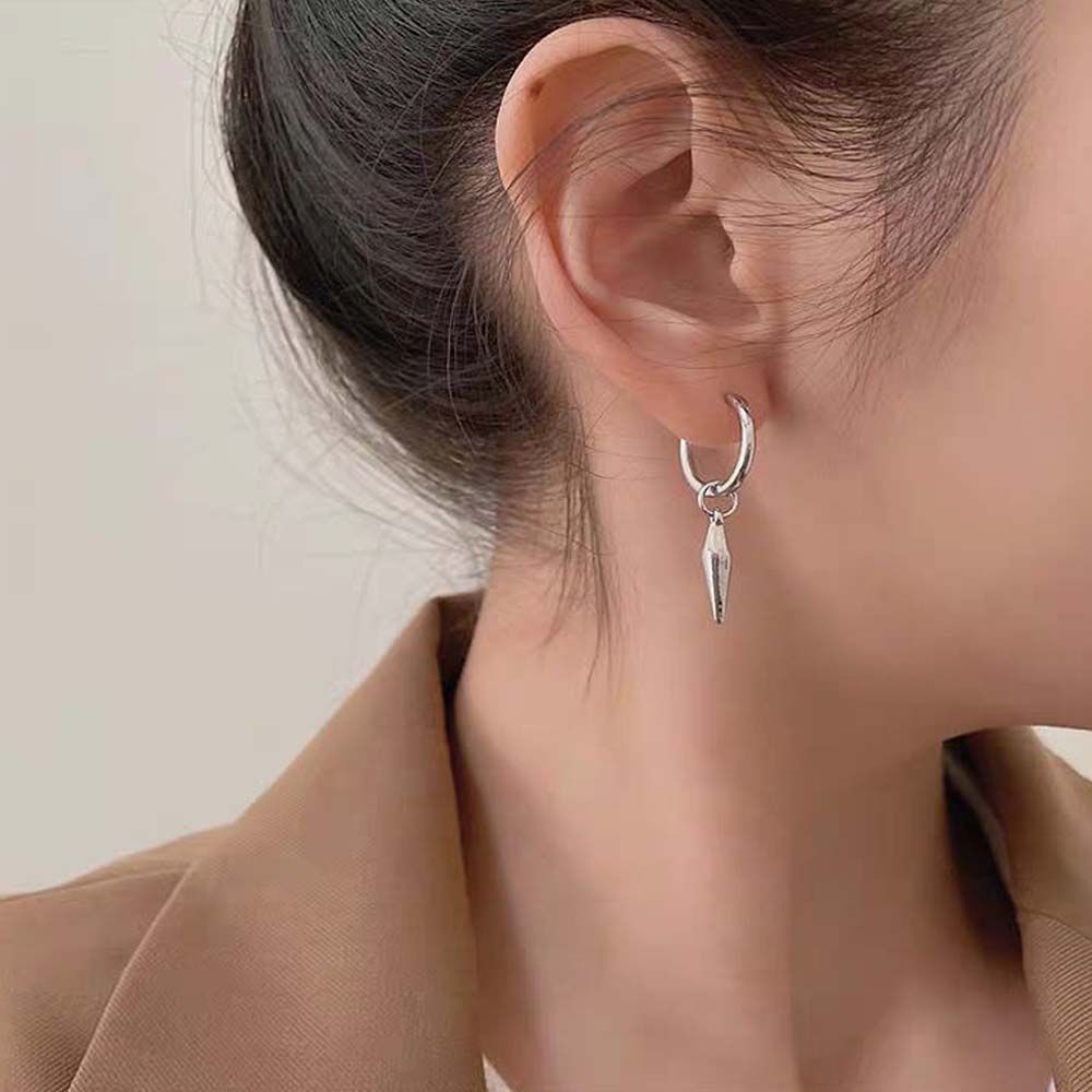 ZHIWOYO Hiphop Hợp thời trang Awl Độc Thép không Gỉ Cho Cô Gái Không Đâm Tính khí Thả Bông Tai Hoop Bông Tai Phụ nữ Tai Kẹp Hàn quốc Tai Cuff