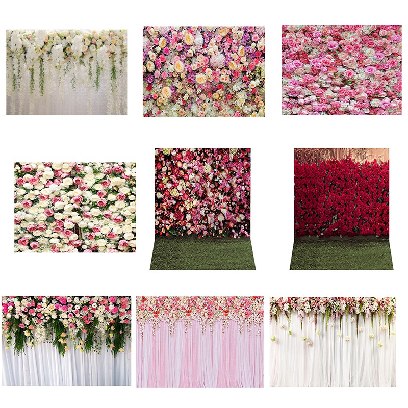 Multifunctional Flower Wall 210X150cm Photography Backdrop Rose Wedding Party Decoration 3D Photogra