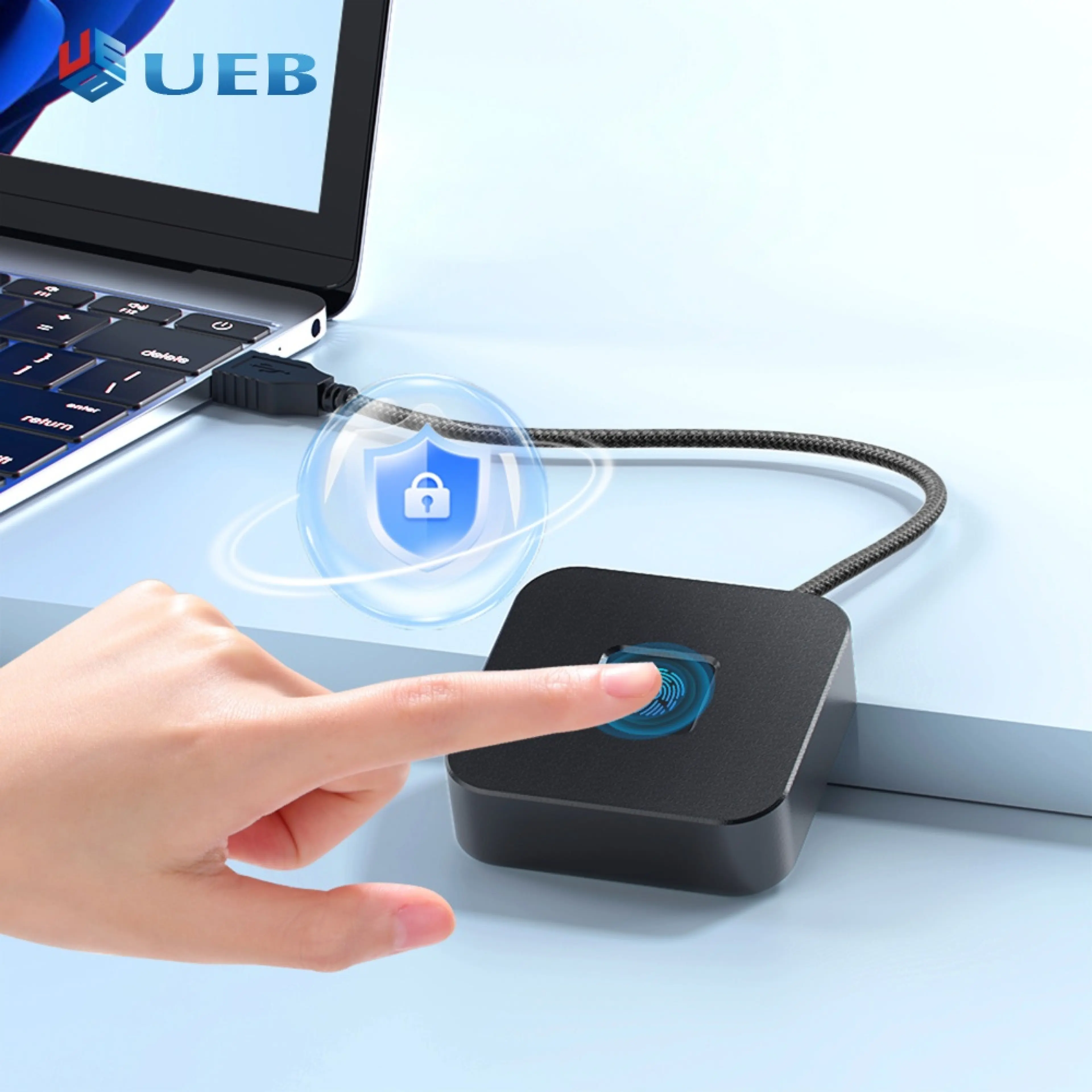 Fast USB Fingerprint Reader with 5ft Cable for Windows 10/11 Fingerprint Verification and Access Control