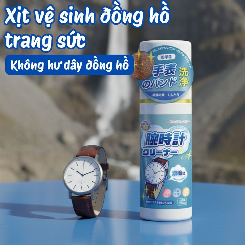 Xịt làm sạch đồng hồ, trang sức 100ml – xịt đánh bóng bạc, inox, dây da, kim loại sáng như mới