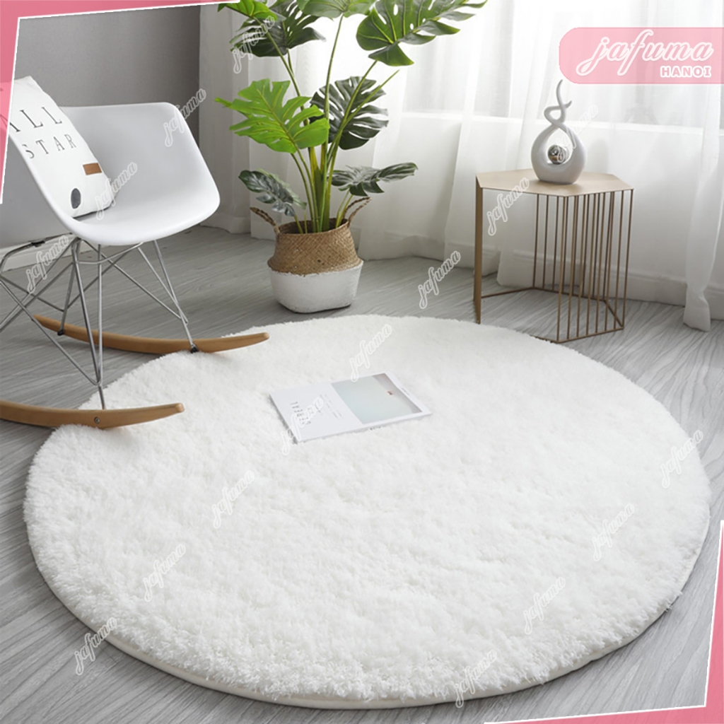 Thảm tròn trải sàn |Màu Trắng| ,thảm lông cừu decor chụp ảnh to 1m 1m2 1m6