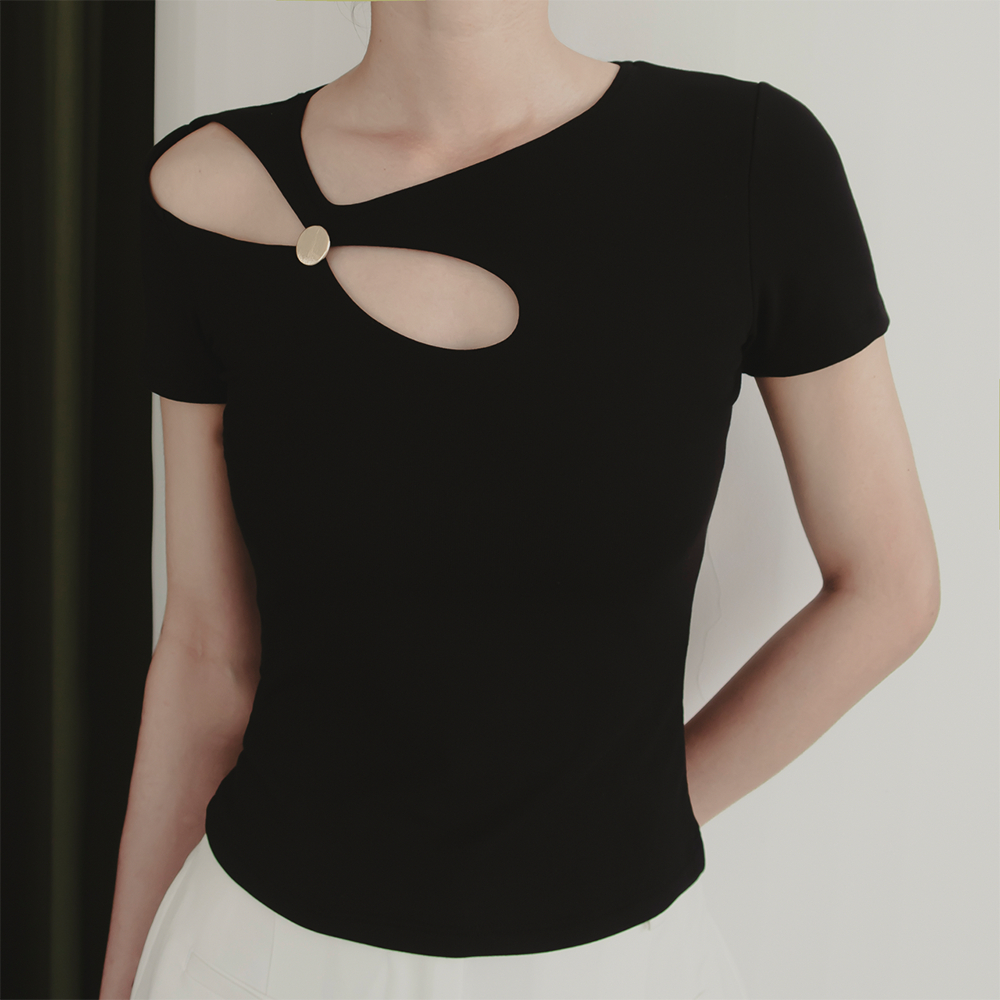 Babytee - Áo thun Infinity ôm body nữ CONFI ELI màu trắng tay ngắn cắt khoét