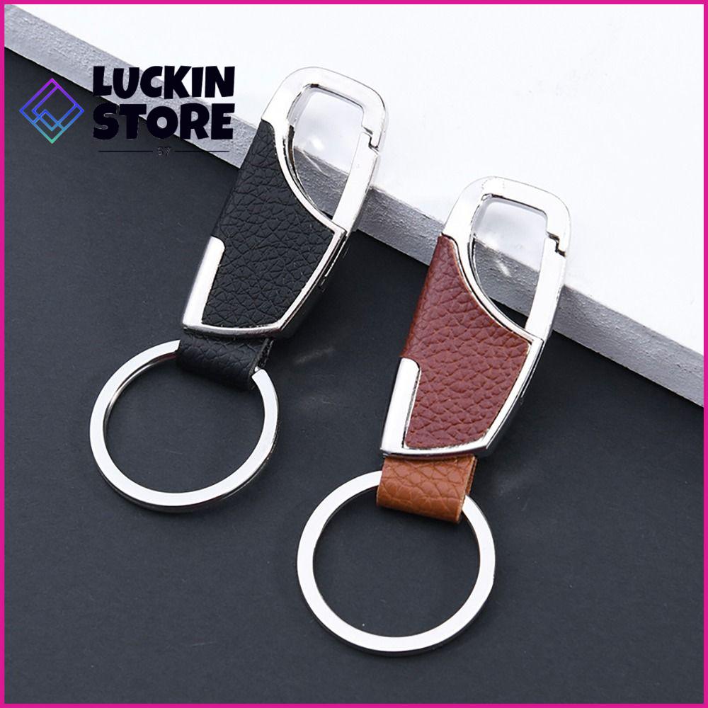 TREND 57SHOP 1Pcs Móc khóa Màu đen Móc khóa da sang trọng Móc chìa khóa xe hơi Sáng Tạo Móc khóa nam Bền Quà tặng trang sức Móc khóa tự làm