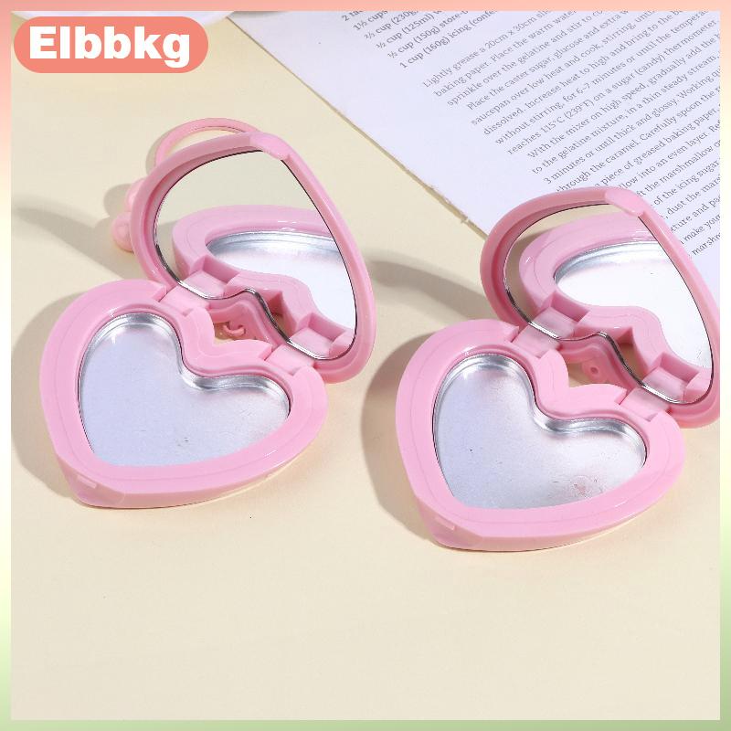 Elbbkg 1Pcs Hình Trái Tim Mini Rỗng Blush Hộp Bột Bóng Mắt Container Với Gương Và Nhôm Pan Móc Chìa Khóa Son Môi Bao Bì
