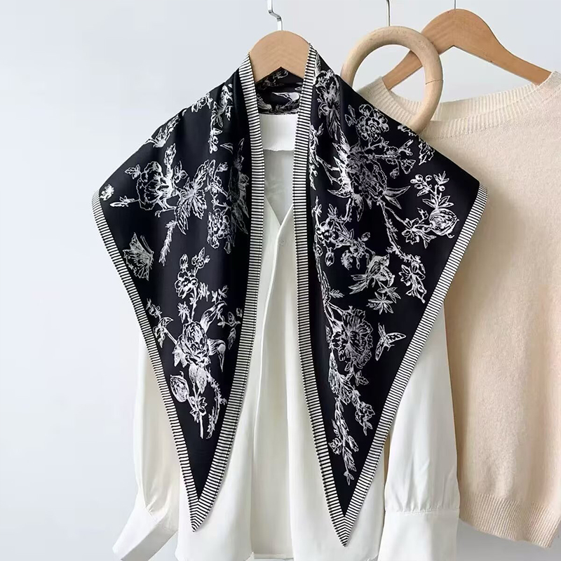 [JIESHENG] Flash Sale Pháp phong cách retro tam giác lớn khăn cho Phụ nữ mùa hè mới thời trang cao cấp trang trí Headband - 2