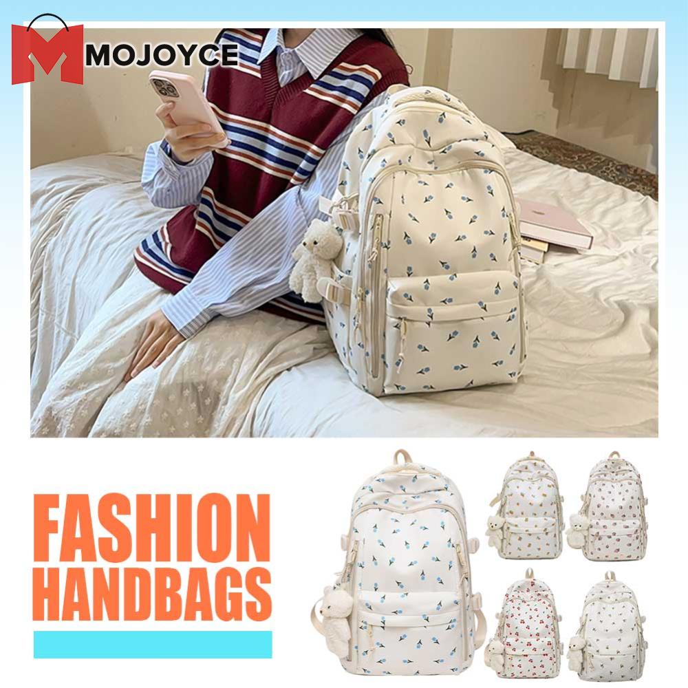 Mojoyce Ba lô đi học hoa sành điệu cho bé gái có dây đai điều chỉnh và nhiều ngăn