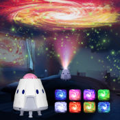 Space Capsule Star Projector: Bluetooth Speaker & Music Sync