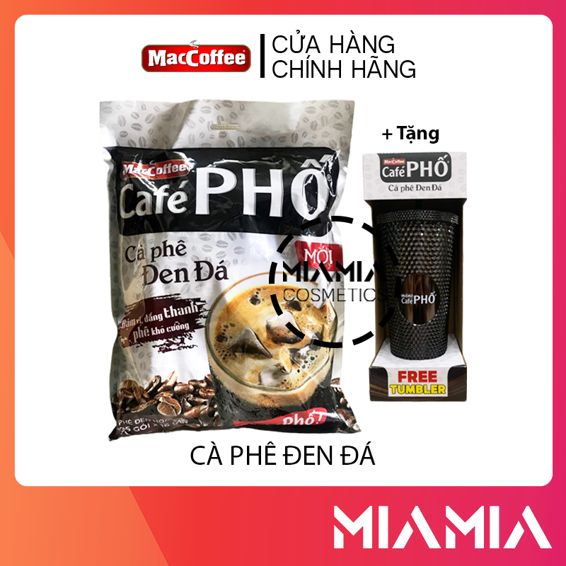 [Tặng Ly] Cafe Phố Đen Đá Mac Coffee Chính Hãng Túi 35 Gói