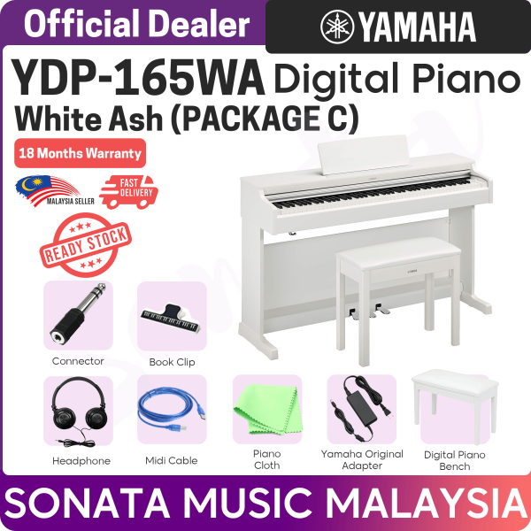Yamaha Arius YDP-165 88-Keys Digital Piano WA White Ash DIGITAL PIANO Package C Malaysia