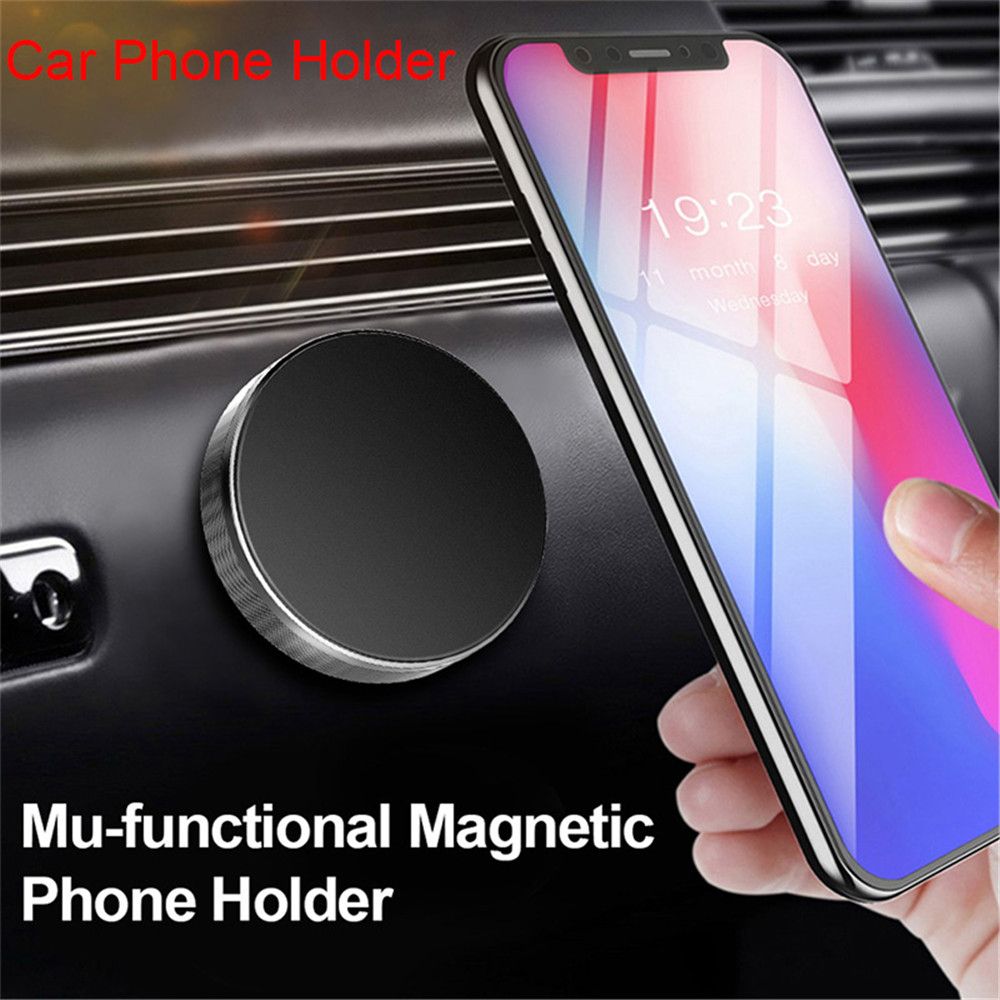 Amumu hình tròn tấm kim loại bảng điều khiển chủ hợp kim nhôm gắn tường gắn trên xe hơi IC Giá đỡ điện thoại giá đỡ điện thoại điện thoại trong xe ô tô chủ