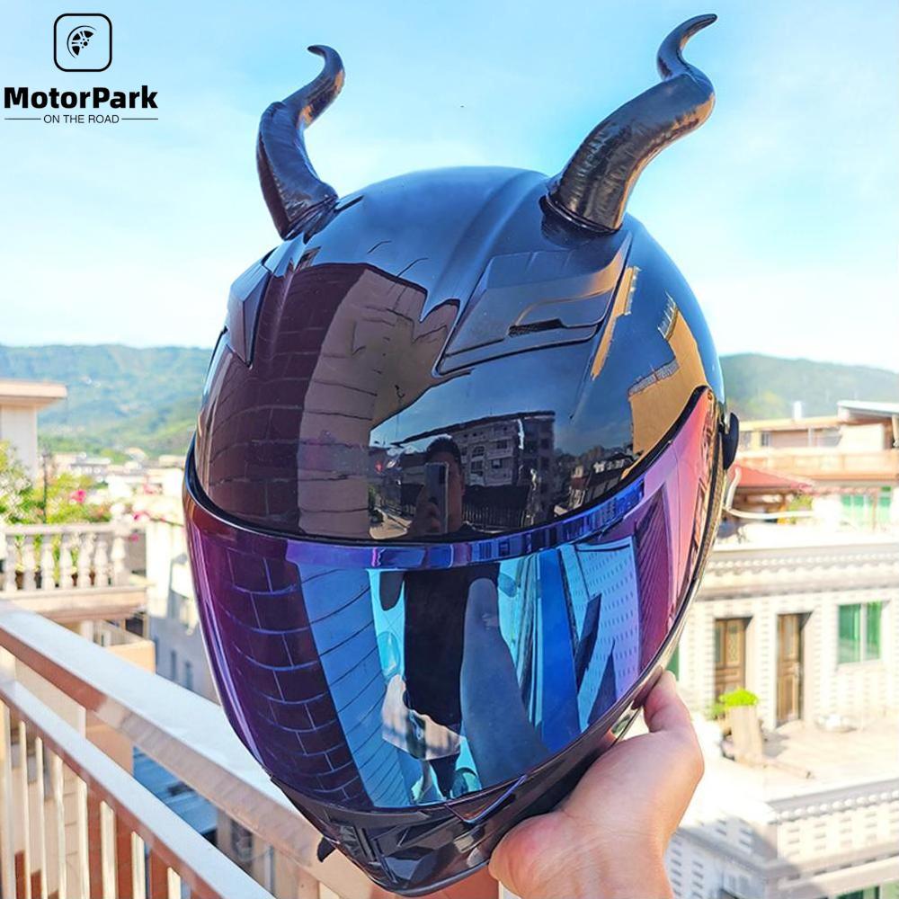 Motorpark 2 cái Mũ bảo hiểm xe máy trang trí sừng quỷ Mũ bảo hiểm xe máy Phụ kiện dán tạo kiểu cosplay