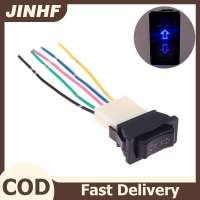 JINHF Universal Auto Car Power Window Switch Lifting Switch 5 Pin DC 12V 20A Blue Red Green Light Color And Harness