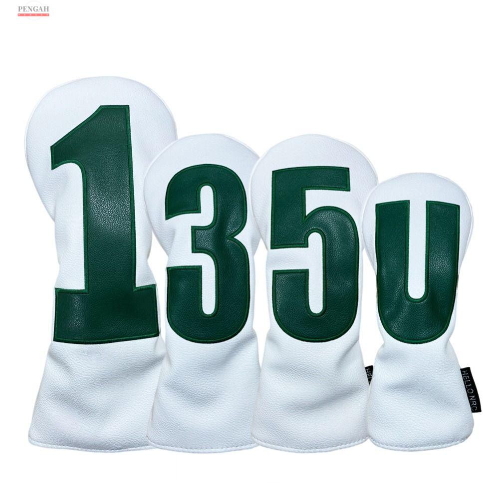 PENGA 1 3 5 bạn Bọc đầu gậy golf Da PU In ấn số Bọc đầu bằng gỗ Thể thao ngoài trời Chống thấm nước Bảo vệ gậy golf Đường lái xe cho người lái