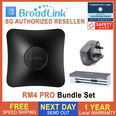 Broadlink RM4 Pro IR and RF Universal Remote, All in One WiFi Universal Remote Controller Smart Home Hub RM Pro 4 Bestcon RM4C Pro, Optional HTS2 Sensor Cable Works with Amazon Alexa Google Home [Local Warranty]
