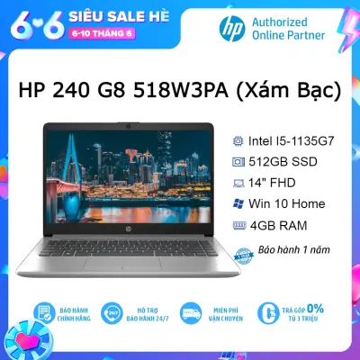 [Voucher 1Tr500] Laptop HP 240 G8 518W3PA I5-1135G7| 4GB| 512GB| OB| 14″FHD| Win 10